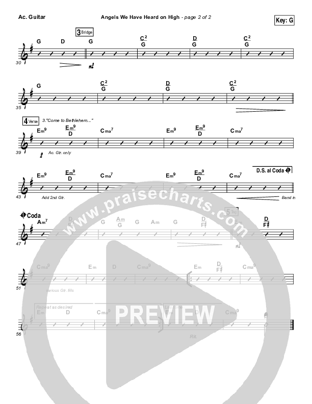 Angels We Have Heard On High Acoustic Guitar (Chris Tomlin)