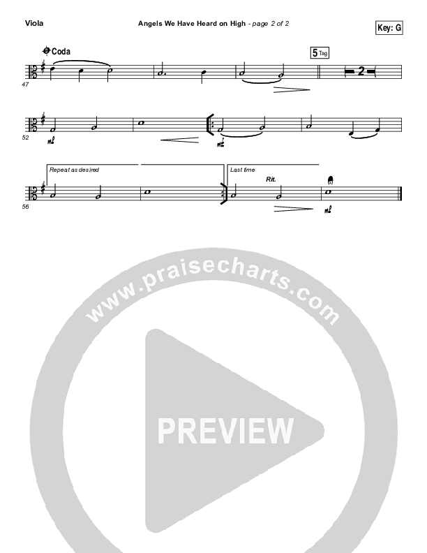 Angels We Have Heard On High Viola (Chris Tomlin)