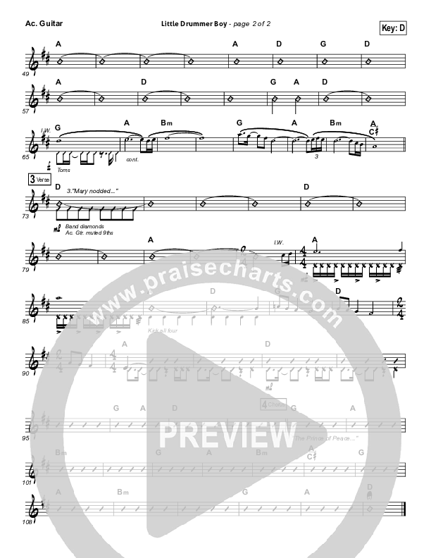 Little Drummer Boy (Prince Of Peace) Acoustic Guitar (NCC Worship)