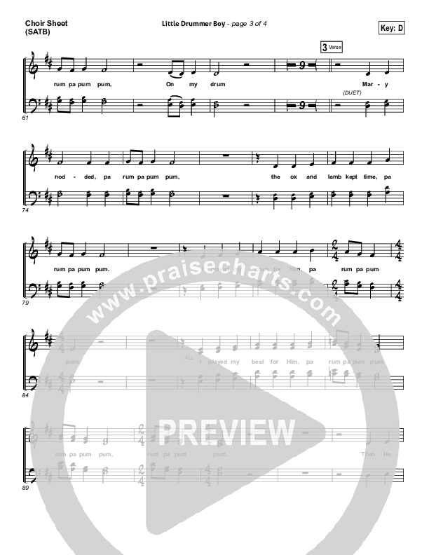 Little Drummer Boy (Prince Of Peace) Choir Sheet (SATB) (NCC Worship)