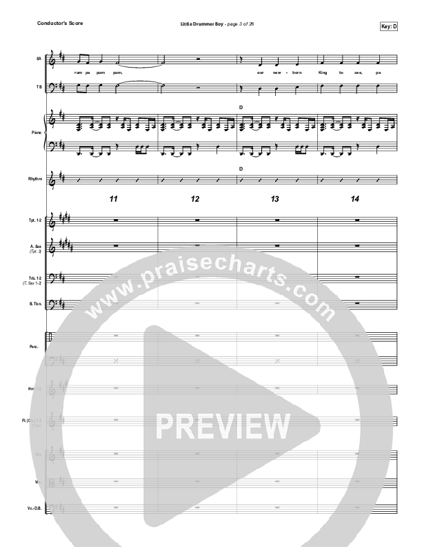 Little Drummer Boy (Prince Of Peace) Conductor's Score (NCC Worship)