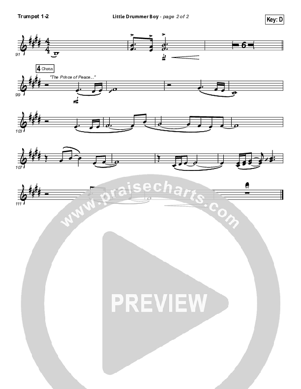 Little Drummer Boy (Prince Of Peace) Trumpet 1,2 (NCC Worship)