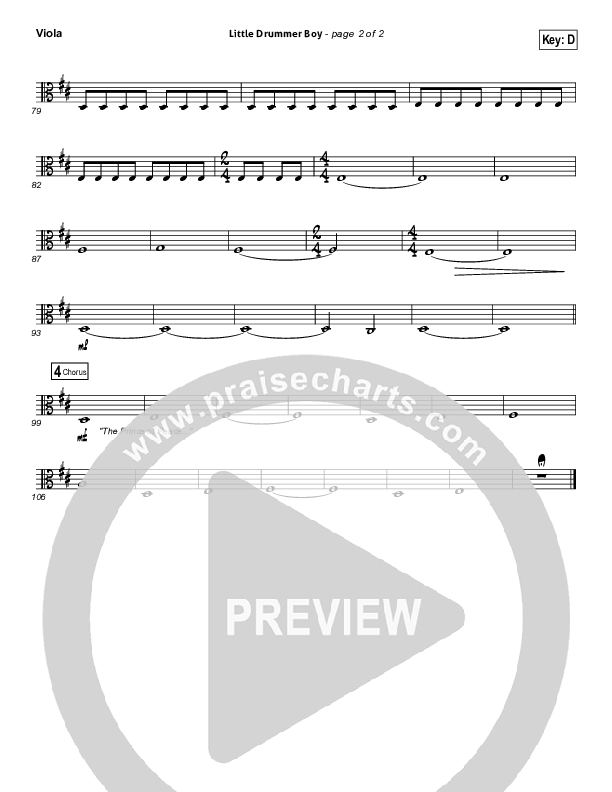 Little Drummer Boy (Prince Of Peace) Viola (NCC Worship)