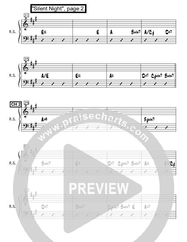 Silent Night Rhythm Chart (Ron Kenoly)