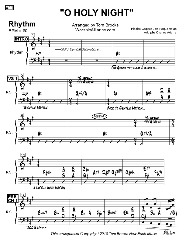 O Holy Night Rhythm Chart (Ron Kenoly)