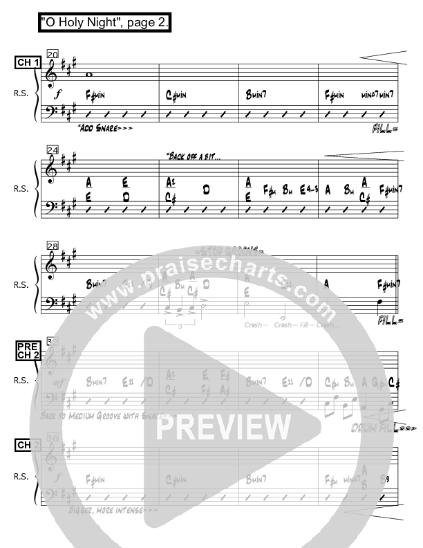 O Holy Night Rhythm Chart (Ron Kenoly)