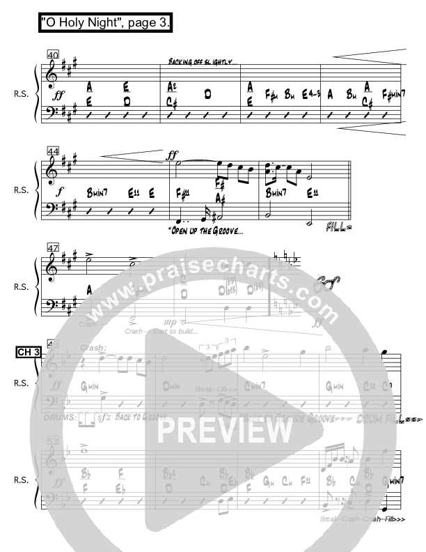 O Holy Night Rhythm Chart (Ron Kenoly)