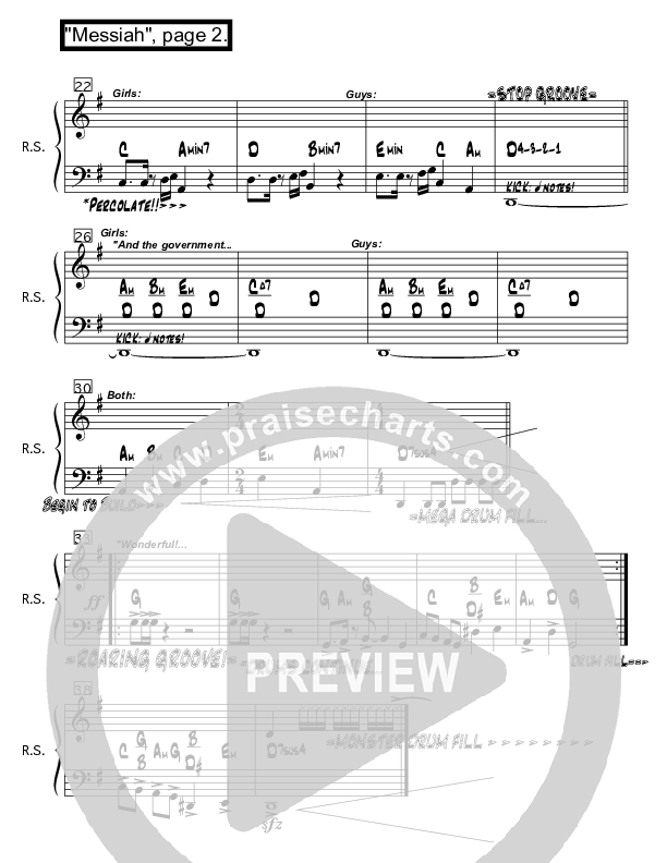 Messiah Rhythm Chart (Ron Kenoly)