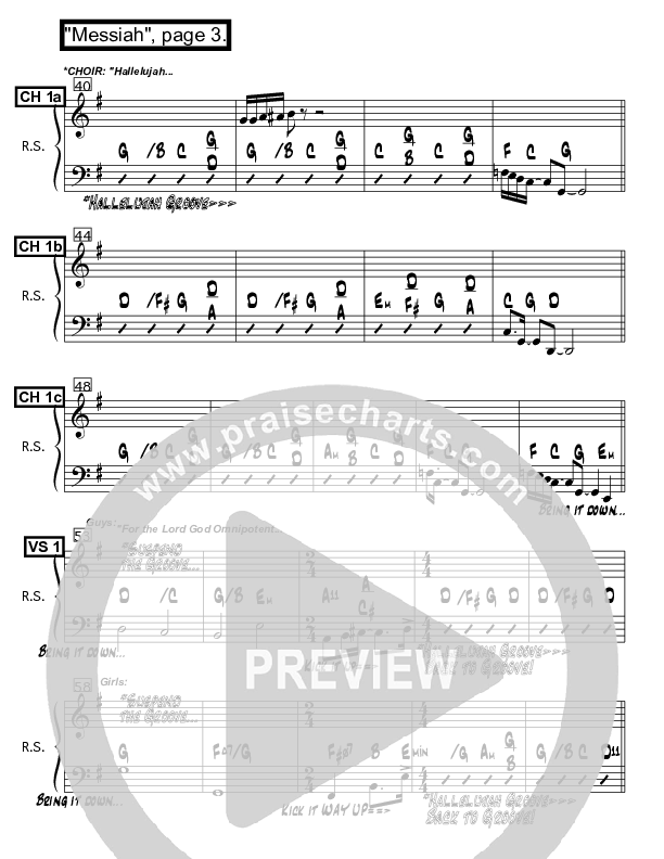 Messiah Rhythm Chart (Ron Kenoly)