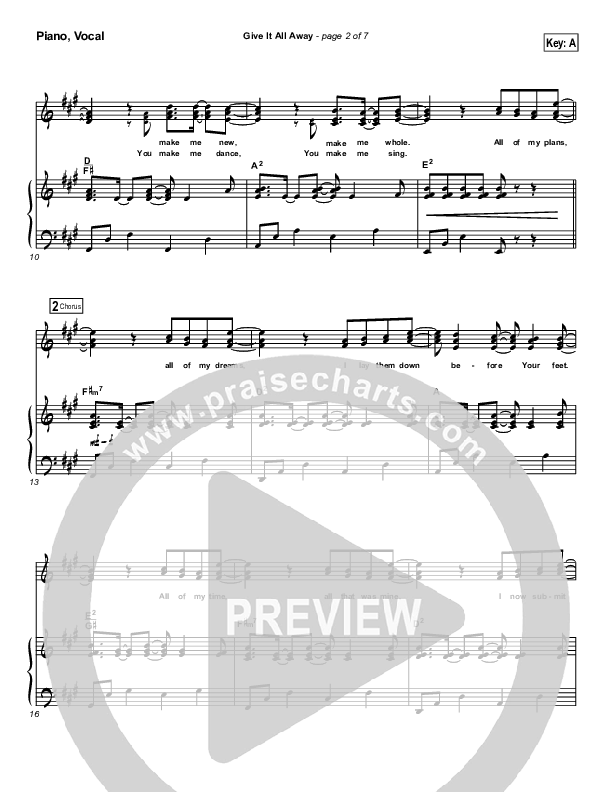 Give It All Away Lead & Piano (Aaron Shust)