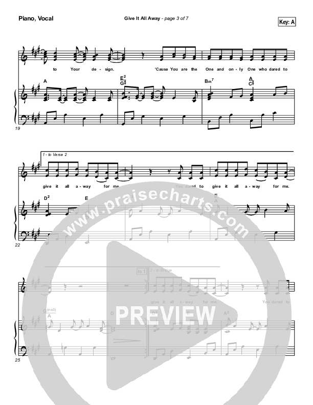 Give It All Away Lead & Piano (Aaron Shust)