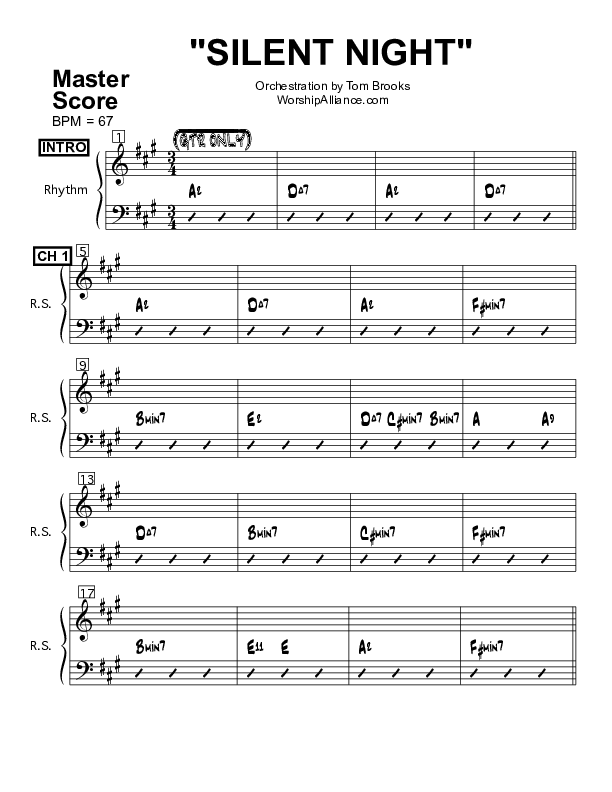 Silent Night Rhythm Chart (Bob Fitts)