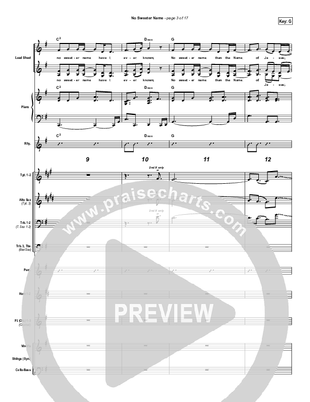 No Sweeter Name Conductor's Score (Gateway Worship)