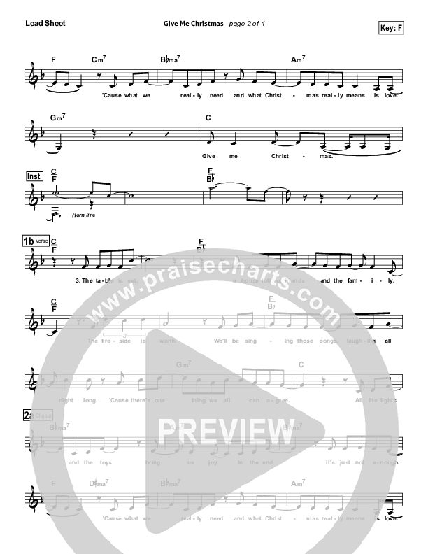 Give Me Christmas Lead Sheet (Sidewalk Prophets)