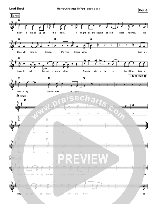 Merry Christmas To You Lead (SAT) (Sidewalk Prophets)