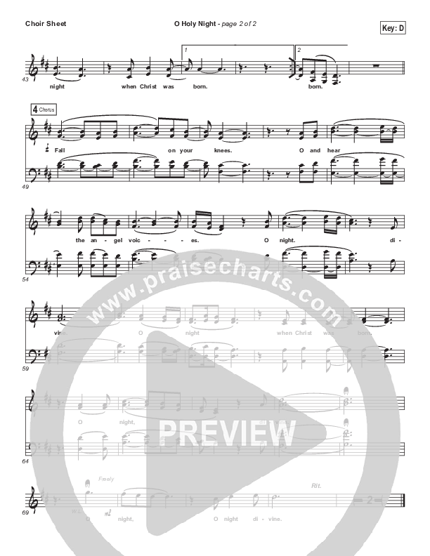 O Holy Night Choir Sheet (SATB) (Sidewalk Prophets)