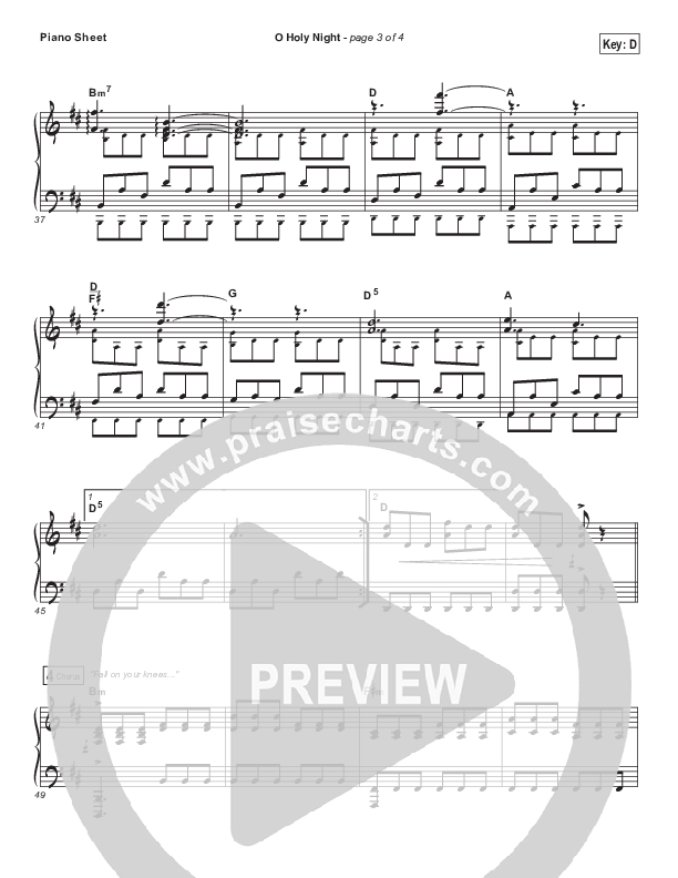 O Holy Night Piano Sheet (Sidewalk Prophets)