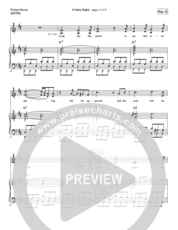 O Holy Night Piano/Vocal (SATB) (Sidewalk Prophets)