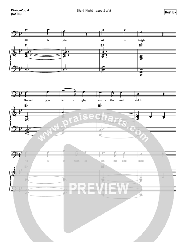 Silent Night Piano/Vocal (SATB) (Sidewalk Prophets)