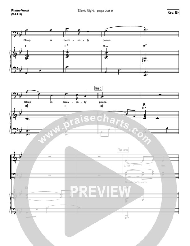 Silent Night Piano/Vocal (SATB) (Sidewalk Prophets)