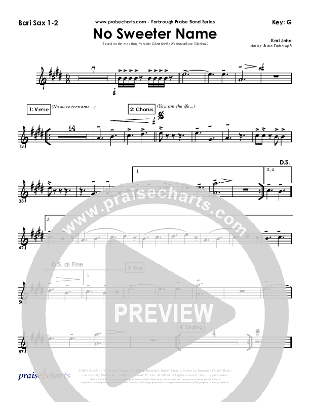 No Sweeter Name Bari Sax (Kari Jobe)