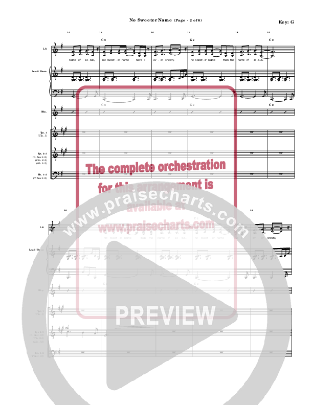 No Sweeter Name Conductor's Score (Kari Jobe)