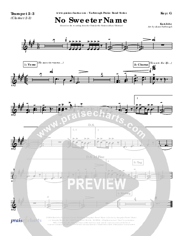 No Sweeter Name Trumpet 2/3 (Kari Jobe)