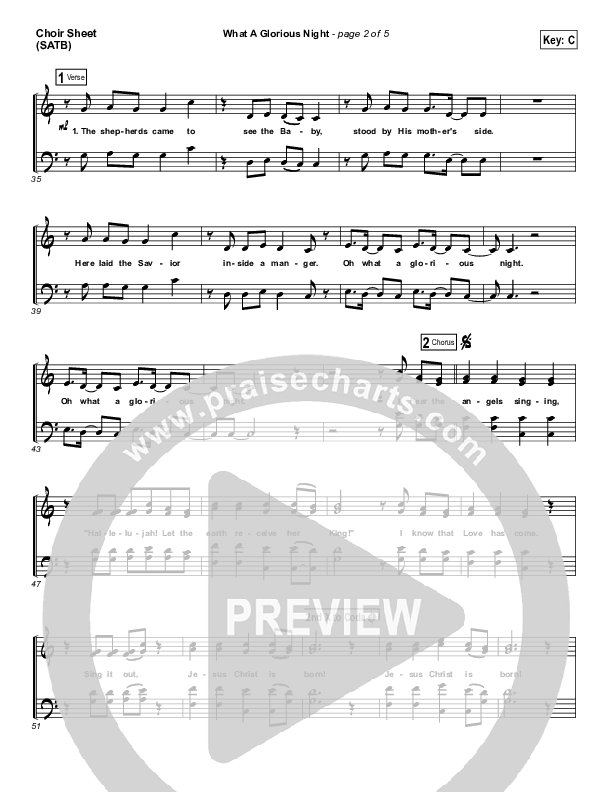 What A Glorious Night Choir Vocals (SATB) (Sidewalk Prophets)