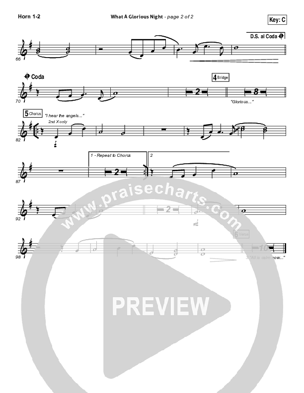 What A Glorious Night French Horn 1/2 (Sidewalk Prophets)