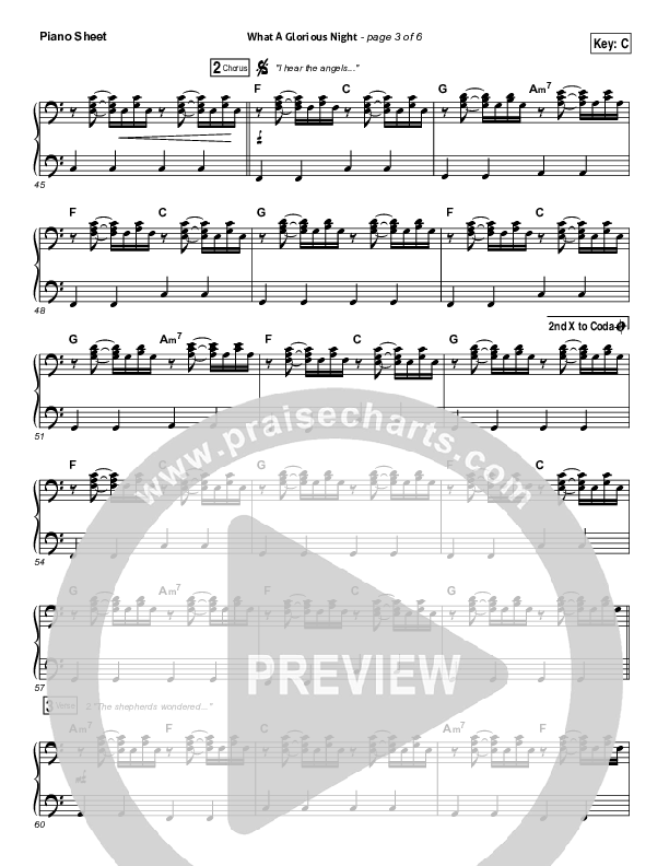 What A Glorious Night Piano Sheet (Sidewalk Prophets)