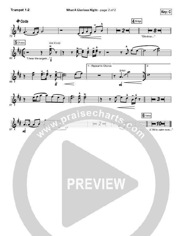 What A Glorious Night Trumpet 1,2 (Sidewalk Prophets)