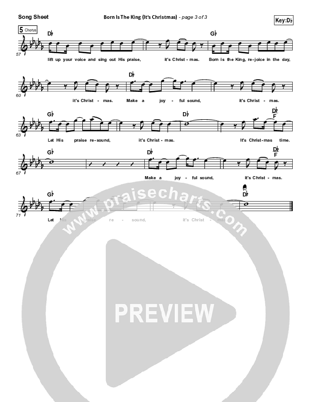 Born Is The King (It's Christmas) Lead (SAT) (Phillips Craig & Dean)