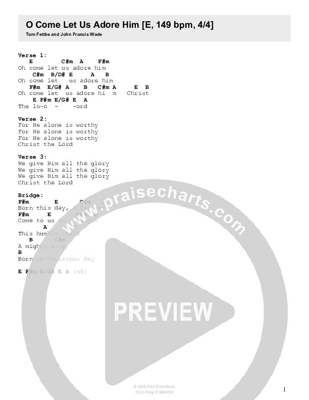 O Come Let Us Adore Him Chords & Lyrics (Relate Church)