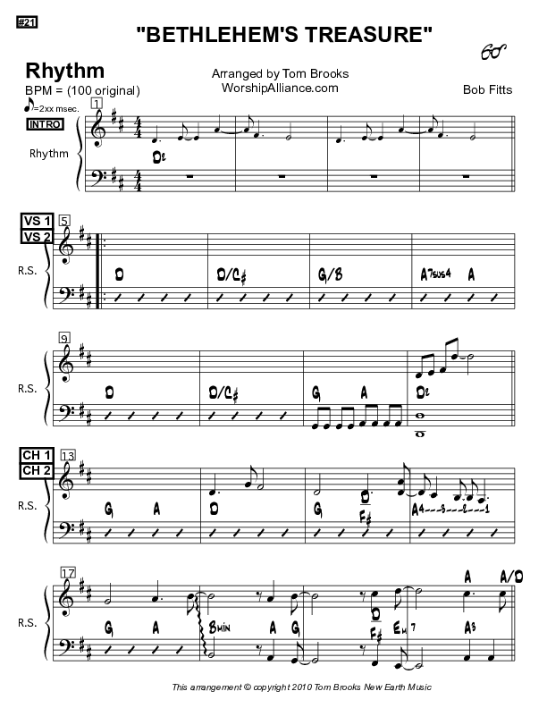 Bethlehem's Treasure Rhythm Chart (Bob Fitts)