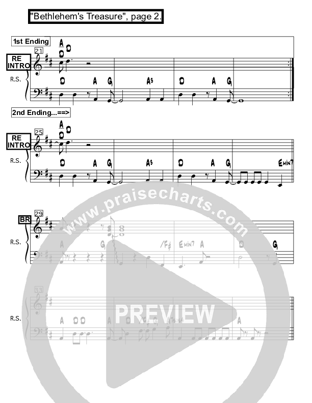 Bethlehem's Treasure Rhythm Chart (Bob Fitts)