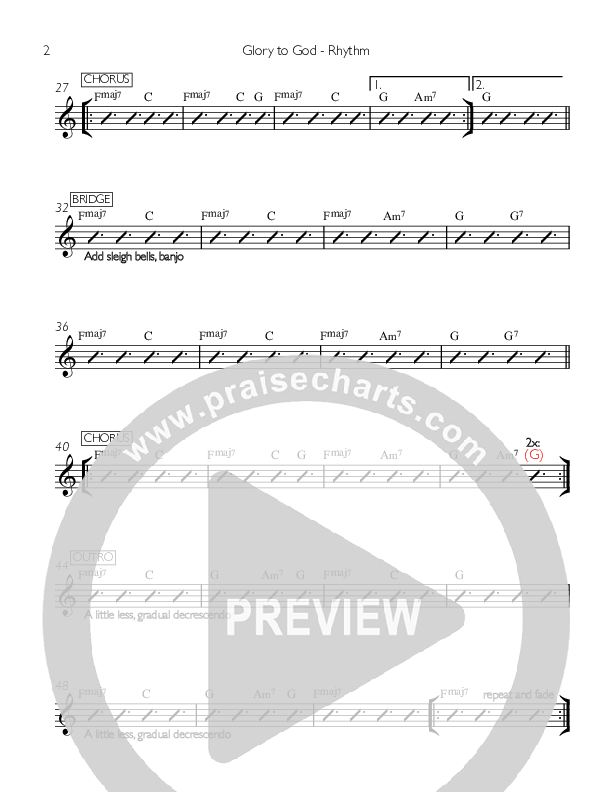 Glory To God Rhythm Chart (Valley Worship)