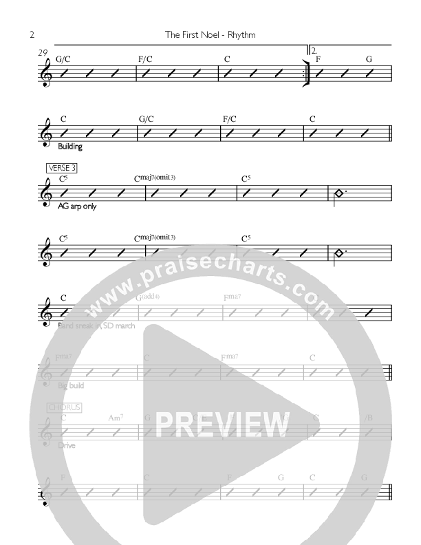 The First Noel Rhythm Chart (Valley Worship)
