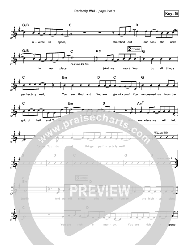 Perfectly Well Lead Sheet (Toby Baxley)