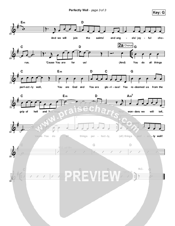 Perfectly Well Lead Sheet (Toby Baxley)