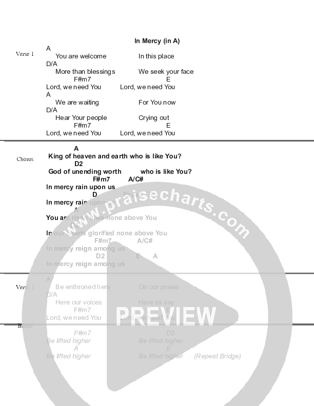In Mercy Chords & Lyrics (Jeremy Horn)