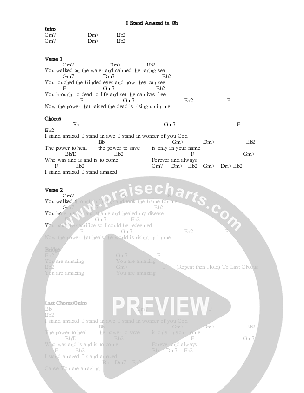 I Stand Amazed Chords & Lyrics (Jeremy Horn)