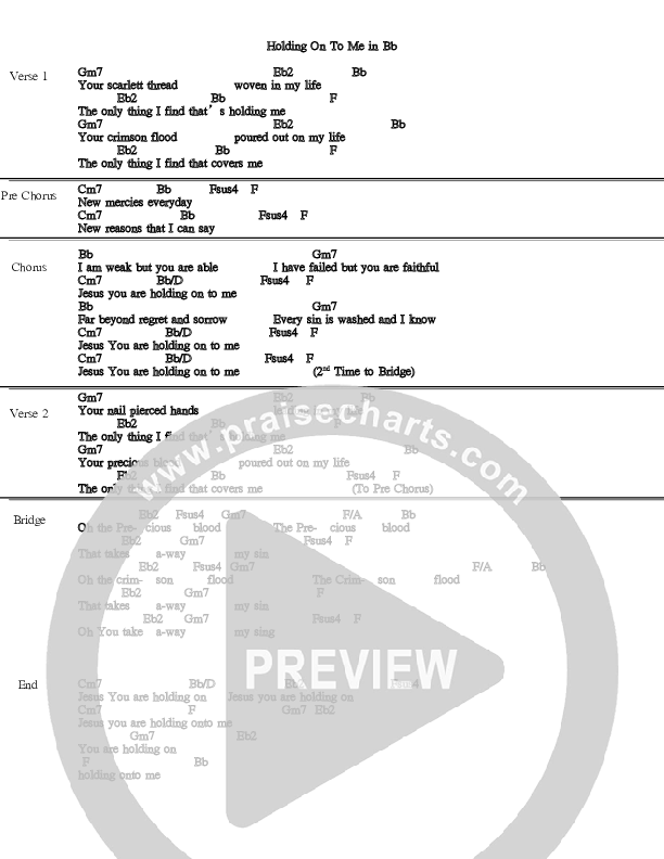 Holding On To Me Chords & Lyrics (Jeremy Horn)