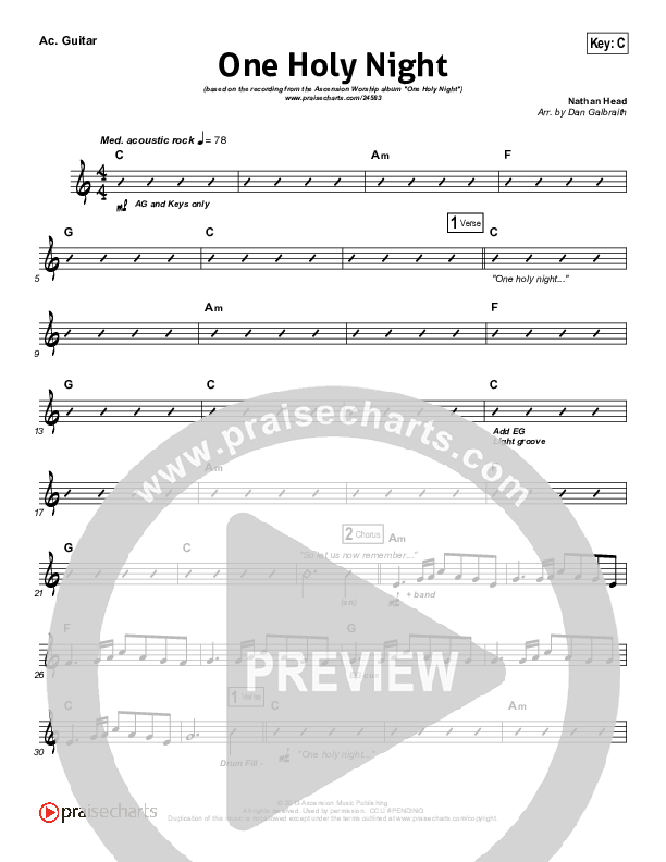 One Holy Night Rhythm Chart (Ascension Worship)