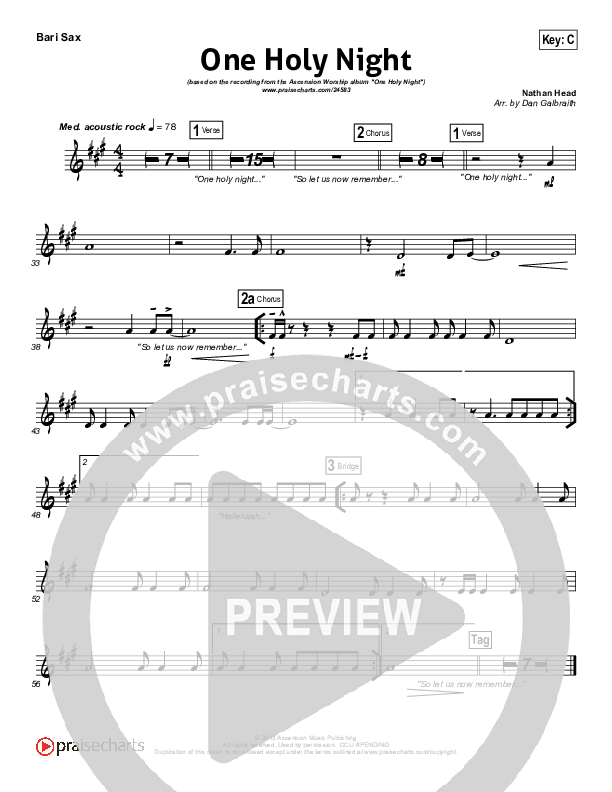 One Holy Night Bari Sax (Ascension Worship)