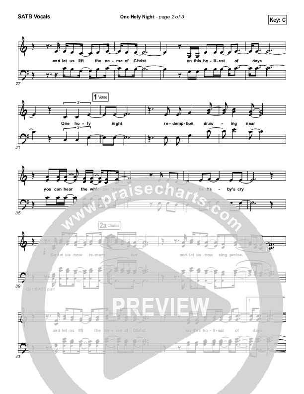 One Holy Night Choir Sheet (SATB) (Ascension Worship)