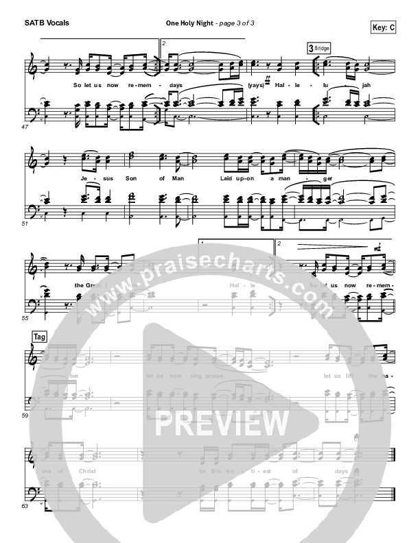 One Holy Night Choir Sheet (SATB) (Ascension Worship)