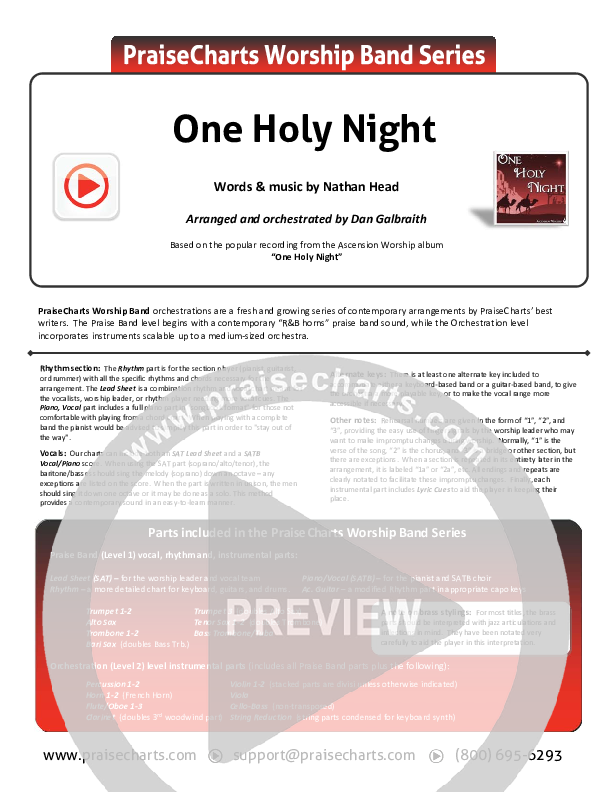 One Holy Night Cover Sheet (Ascension Worship)