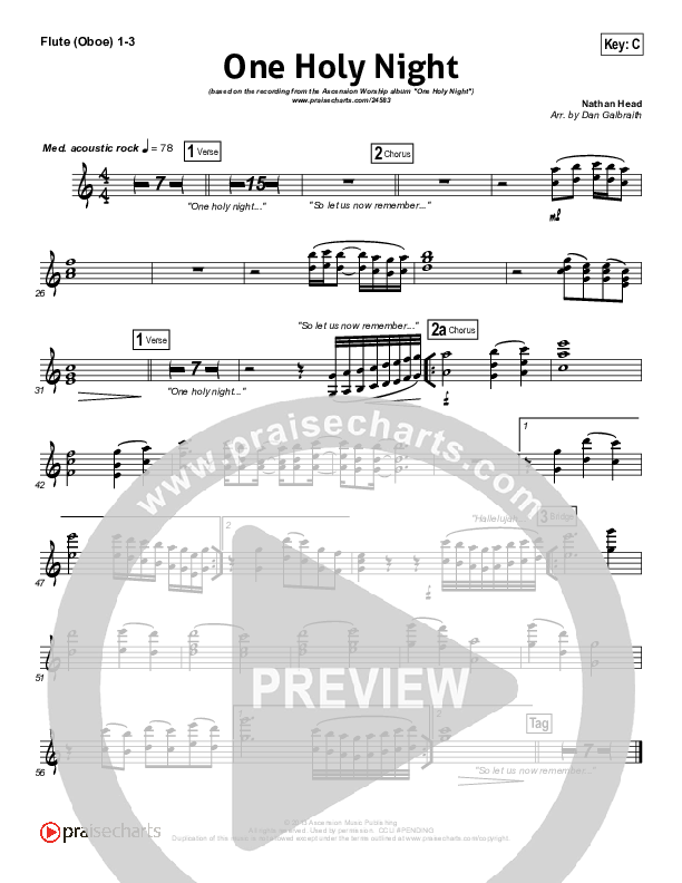 One Holy Night Flute/Oboe 1/2/3 (Ascension Worship)