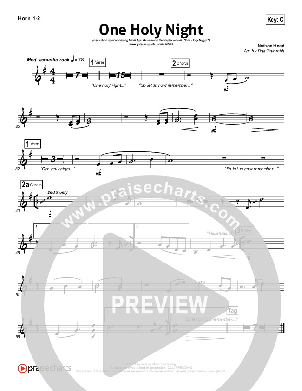 One Holy Night French Horn 1/2 (Ascension Worship)