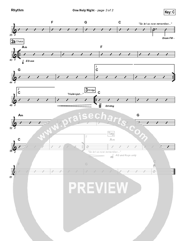 One Holy Night Rhythm Chart (Ascension Worship)